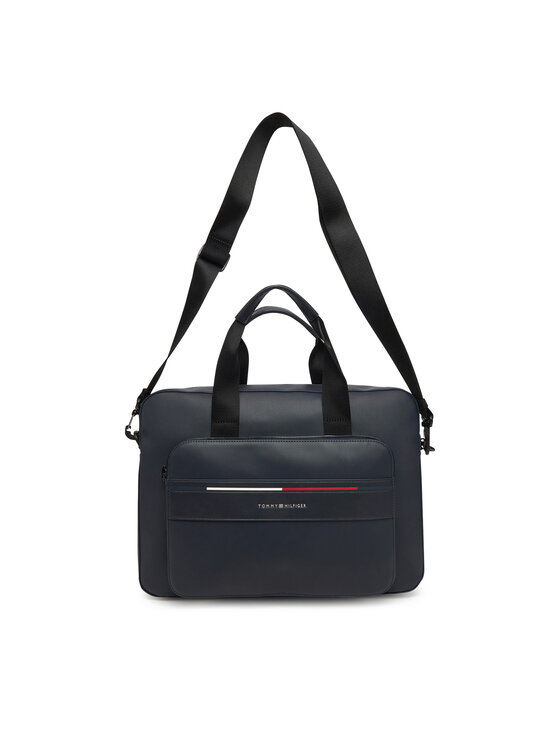 Tommy Hilfiger Brašna na notebook Tommy Hilfiger Th Foundation Computer Bag AM0AM13198 Tmavomodrá