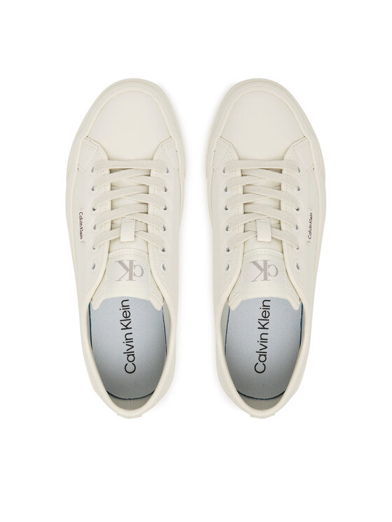Calvin Klein Sneakers Calvin Klein Vulc Flatf Lace Up Lth YW0YW01932 Bianco