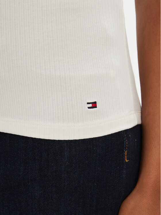 Tommy Hilfiger Tommy Hilfiger Camiseta WW0WW45731 Écru Slim Fit