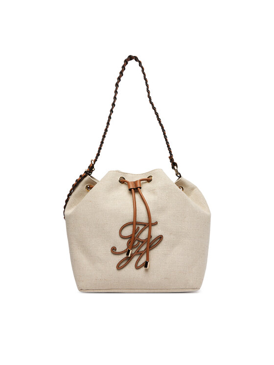 Tommy Hilfiger Ročna torba Tommy Hilfiger Th Elev Summer Bucket Canvas AW0AW18631 Bež