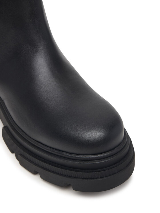 Tommy Hilfiger Bokacsizma Tommy Hilfiger Leather Chunky Chelsea Boot FW0FW09679 Fekete