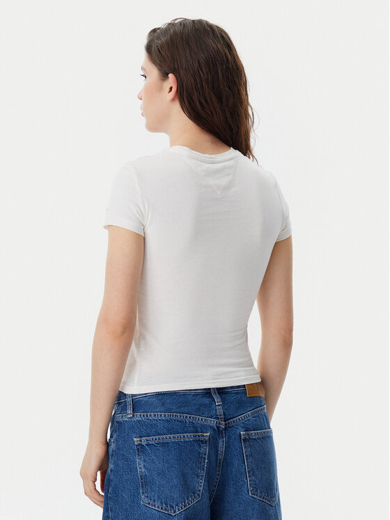 Tommy Jeans Tommy Jeans Póló Essential DW0DW19447 Ekru Slim Fit