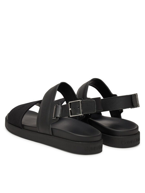 Calvin Klein Sandały Calvin Klein Back Strap W/ Buckle Logo HM0HM01742 Czarny
