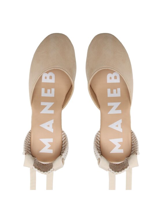 Manebi Еспадрильї Manebi Soft Suede Wedge Espadrilles M 1.1 WV Бежевий