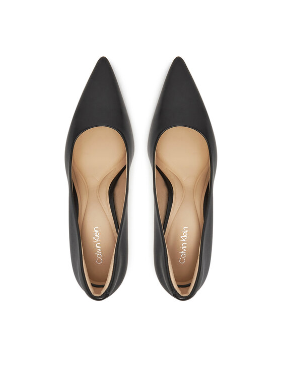 Calvin Klein Lodičky Calvin Klein Pump 90 Pointy Hw Bar Lth HW0HW02527 Čierna