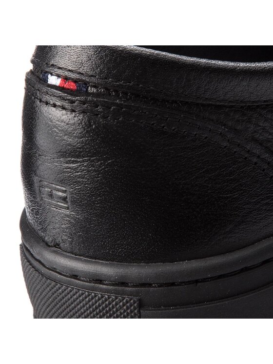 Tommy Hilfiger Sneakersy Tommy Hilfiger Pebbled Leather Low FM0FM01684 Černá