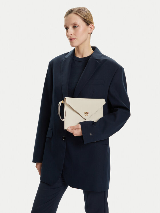 PINKO Torbica PINKO Flat Purse Handle AI 25-26 PCPL104820 A0F1 Krem