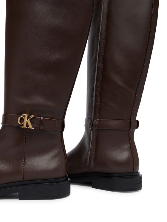 Calvin Klein Cizme Calvin Klein Square High Boot Lth Mg Hdw HW0HW03187 Maro