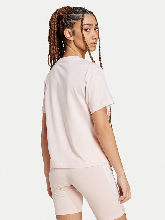 adidas adidas Футболка Essentials Small Logo JH3694 Рожевий Slim Fit