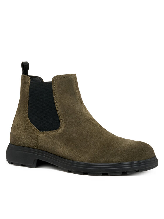 Geox Členková obuv s elastickým prvkom Geox U Meiern U56LZA 00023 C3009 Kaki