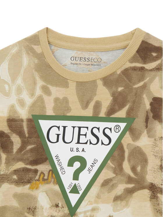Guess Guess Футболка L6GI03 K8HM4 Хакі Regular Fit
