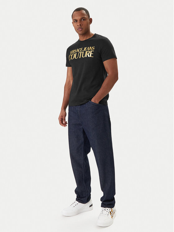 Versace Jeans Couture Versace Jeans Couture Camiseta 80GAHT00 CJ00T Negro Regular Fit