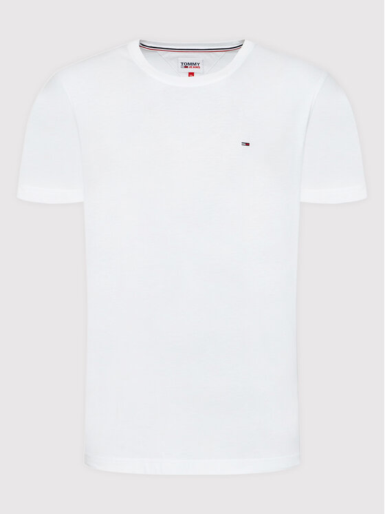 Tommy Jeans Tommy Jeans Majica DM0DM04411 Bela Slim Fit