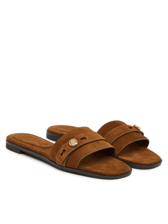 Tory Burch Шльопанці Tory Burch Romy 183306 Коричневий