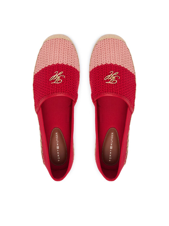 Tommy Hilfiger Еспадрили Tommy Hilfiger Script Crochet Espadrille FW0FW09502 Червен