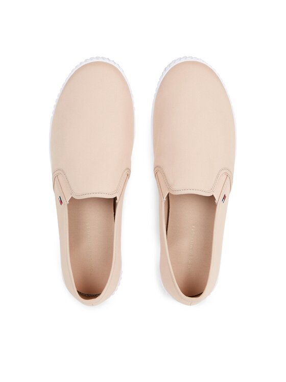 Tommy Hilfiger Πάνινα παπούτσια Tommy Hilfiger Canvas Slip-On Sneaker FW0FW07806 Μπεζ