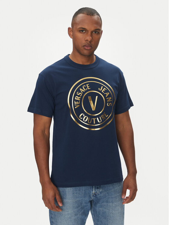 Versace Jeans Couture Versace Jeans Couture Marškinėliai 78GAHT01 Tamsiai mėlyna Regular Fit