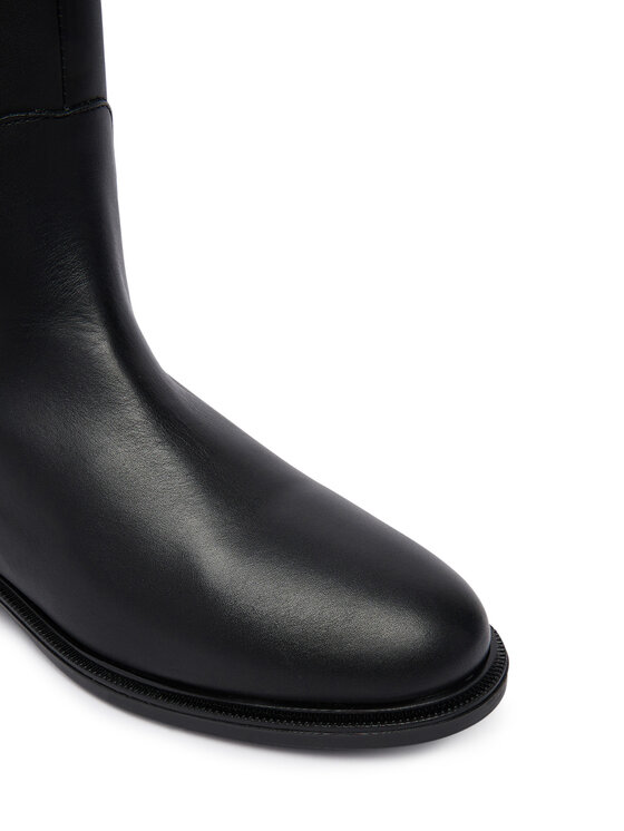 Tommy Hilfiger Kozaki Tommy Hilfiger Th Buckle Leather Knee Boot FW0FW09572 Czarny