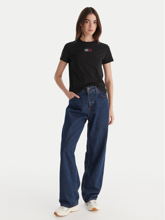 Tommy Jeans Tommy Jeans Camiseta Party Flag DW0DW21965 Negro Regular Fit