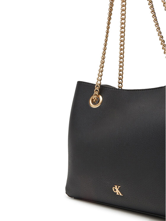 Calvin Klein Дамска чанта Calvin Klein Minimal Monogram Shoulder Bag Wi LV04F3205G Черен