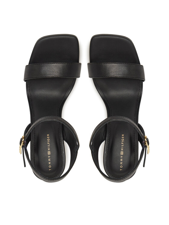 Tommy Hilfiger Sandály Tommy Hilfiger High Heel Leather Sandal FW0FW08534 Černá