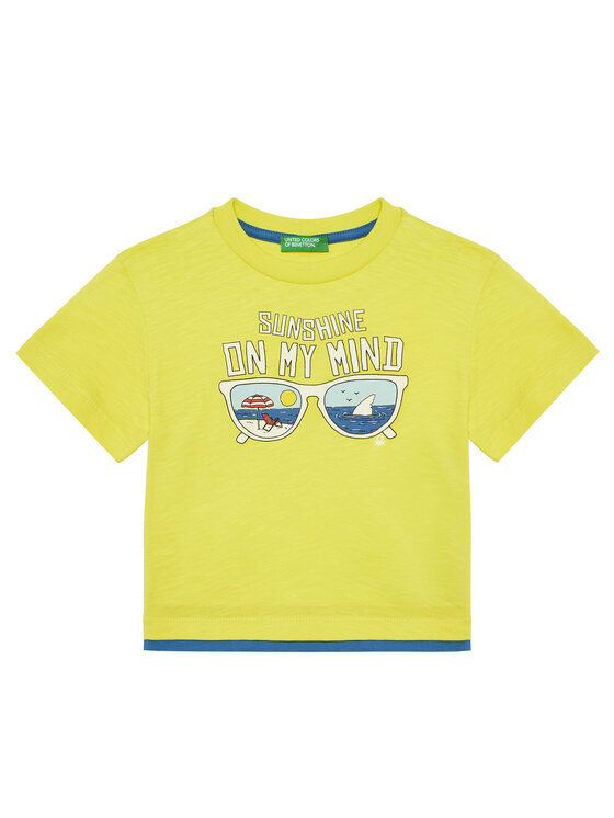 United Colors Of Benetton United Colors Of Benetton T-shirt 3SLUG10JF Giallo Regular Fit
