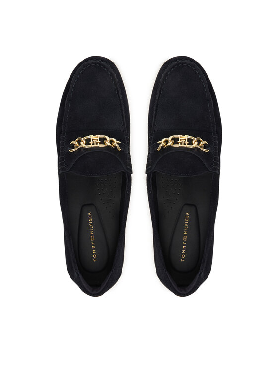 Tommy Hilfiger Mokaszin Tommy Hilfiger Th Chain Suede Loafer FW0FW09327 Sötétkék