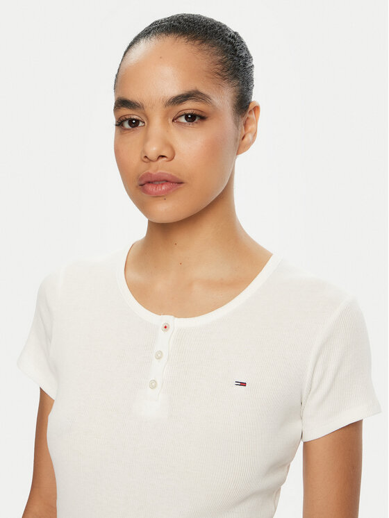 Tommy Jeans Tommy Jeans T-shirt DW0DW19502 Bianco Slim Fit
