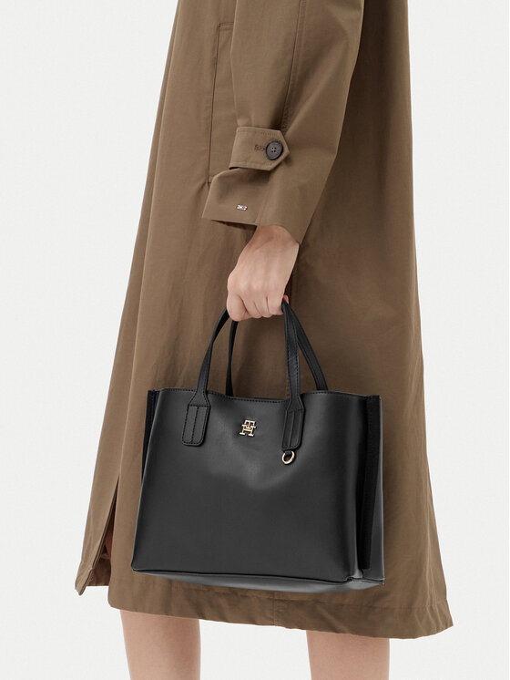 Tommy Hilfiger Borsetta Tommy Hilfiger Th Distinct Mini Tote AW0AW17192 Nero