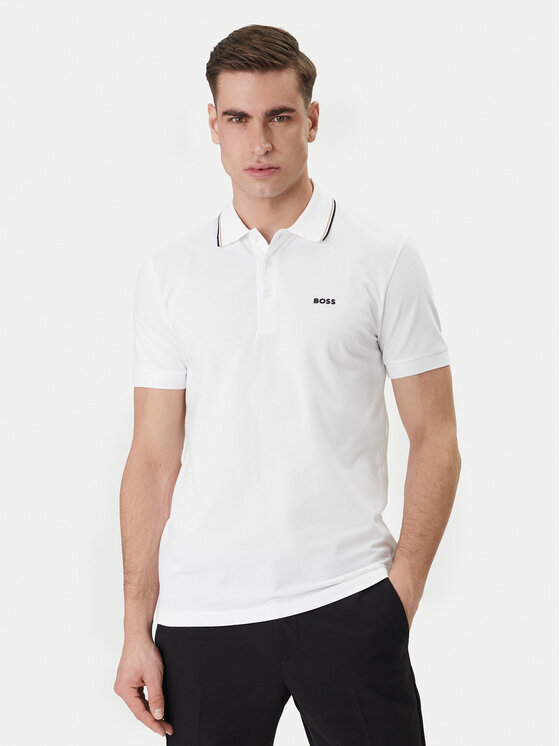 BOSS BOSS Polo Birdie Paule 50559365 Blanco Slim Fit