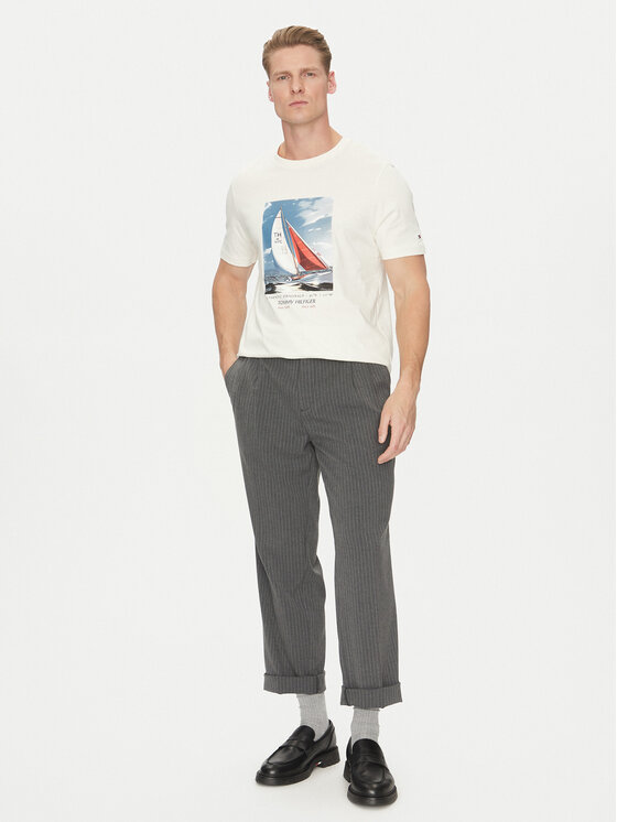 Tommy Hilfiger Tommy Hilfiger T-Shirt Color Photo Print MW0MW38615 Μπεζ Regular Fit