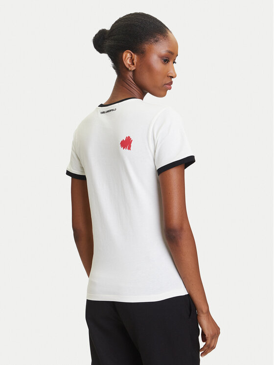KARL LAGERFELD KARL LAGERFELD Camiseta A3W17015 Écru Regular Fit