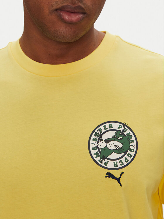 Puma Puma Футболка Graphics Super 629639 Жовтий Relaxed Fit