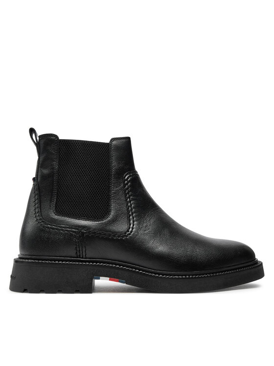 Tommy Hilfiger Jātnieku stila puszābaki Tommy Hilfiger Chelsea FM0FM05184 Melns