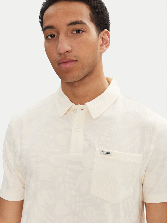 Guess Guess Polo majica M5GP08 KCSJ0 Écru Regular Fit