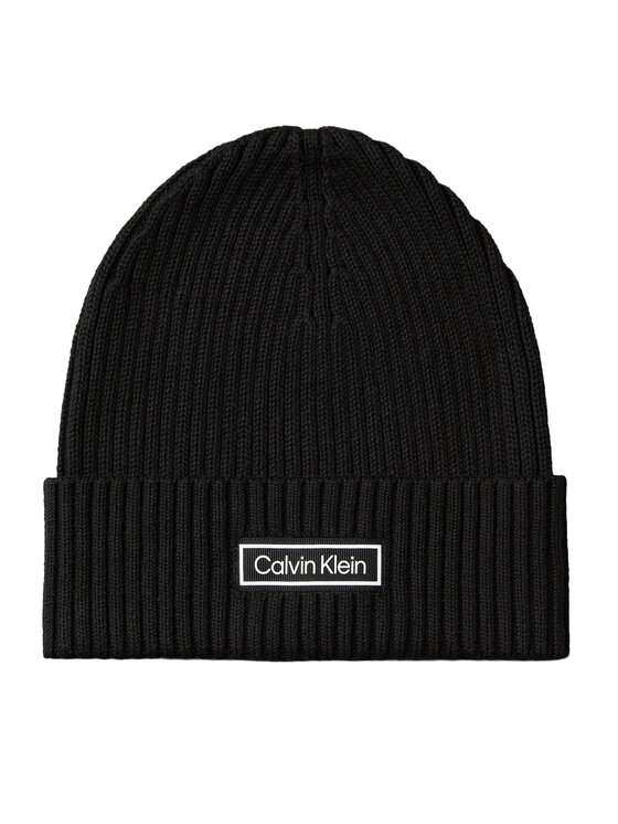 Calvin Klein Berretto Calvin Klein Patch Chunky Rib Cotton Beanie LV04D8053G Nero