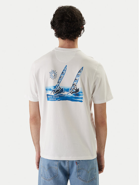 Guess Guess Camiseta GUESS x NORTH SAILS M6GI46 K3495 Blanco Regular Fit