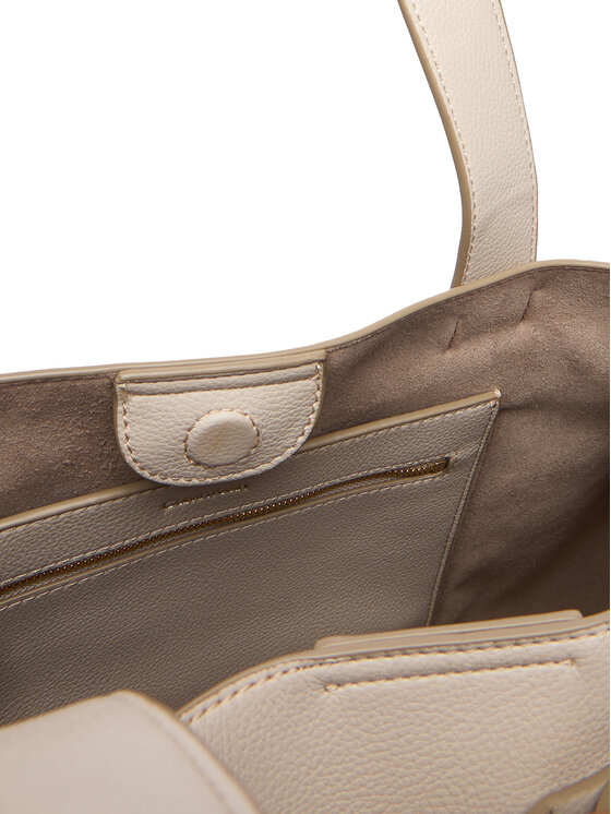 Calvin Klein Дамска чанта Calvin Klein Buckle Medium Tote LV04F3294G Екрю