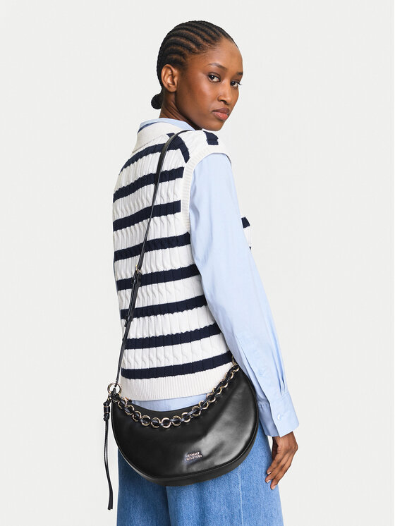 Tommy Hilfiger Kabelka Tommy Hilfiger Moon Leather Crossover AW0AW17467 Čierna