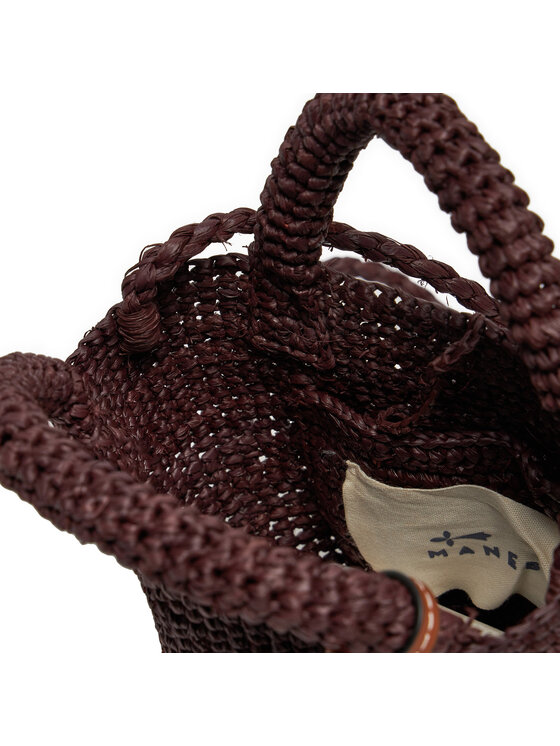 Manebi Borsetta Manebi Handcrafted Raffia Summer Bag Mini V 7.4 AM Marrone