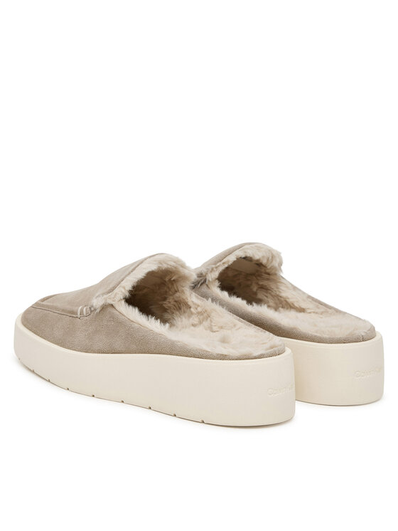 Calvin Klein Ciabatte Calvin Klein Flatform Mule Suede Wl HW0HW03182 Beige