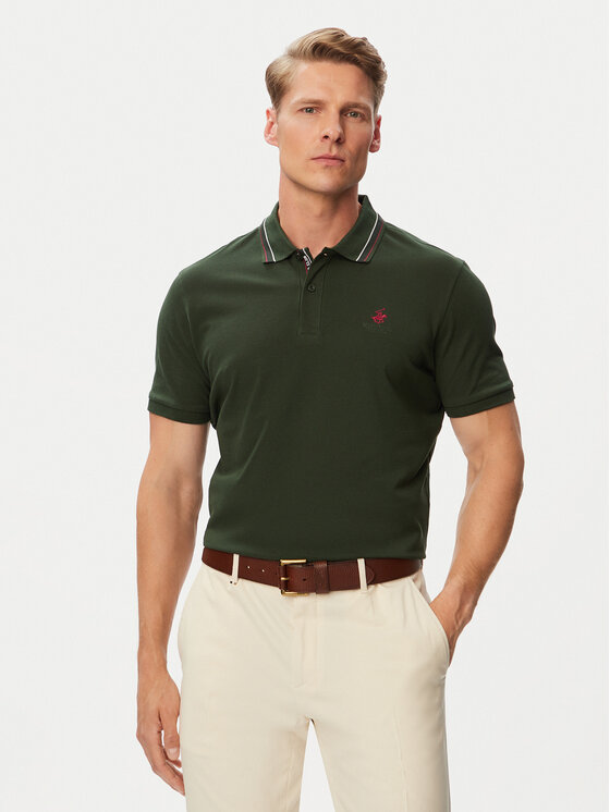 Beverly Hills Polo Club Beverly Hills Polo Club Поло P-SS26M-P450111 Темно-зелений Regular Fit