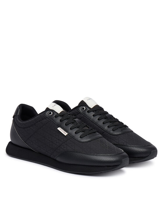 Calvin Klein Snīkeri Calvin Klein Retro Runner T Lth Aop Ny HM0HM02213 Melns