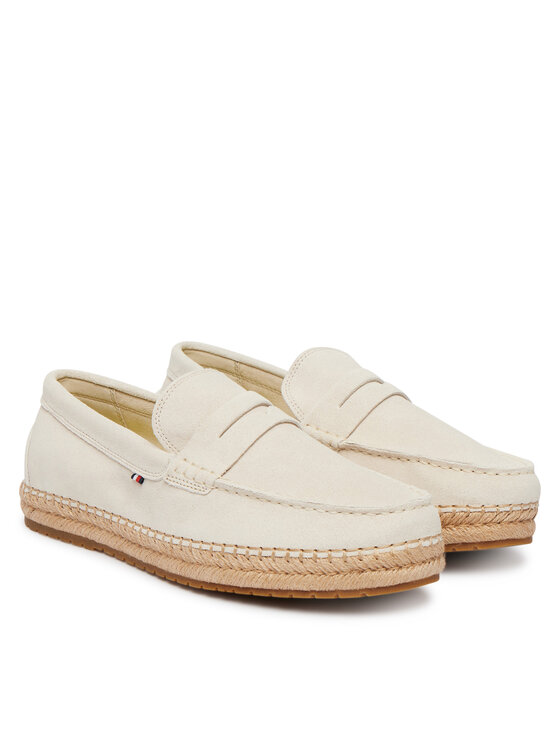 Tommy Hilfiger Espadrilky Tommy Hilfiger Flexible Hilfiger Sde Espadrille FM0FM05794 Écru