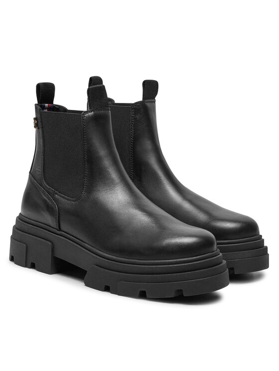 Tommy Hilfiger Kotníková obuv s elastickým prvkem Tommy Hilfiger Combat FW0FW08089 Černá