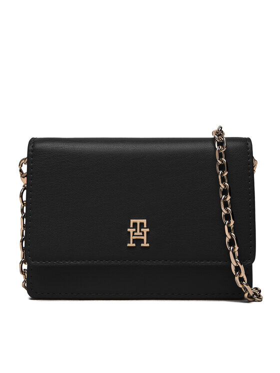 Tommy Hilfiger Bolso Tommy Hilfiger Th Icon Card Holder W/Chain AW0AW18248 Negro