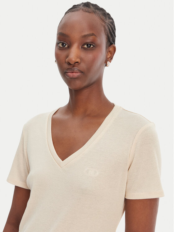 Liu Jo Sport Liu Jo Sport Camiseta TA6175 J3845 Écru Regular Fit