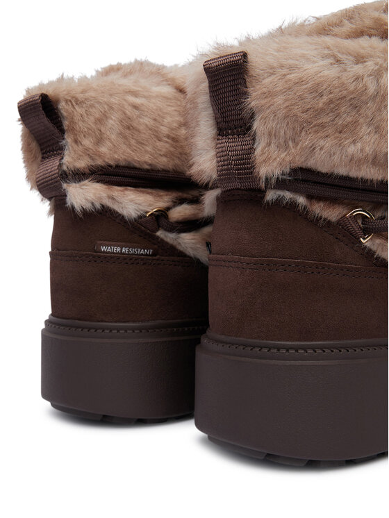 Tommy Hilfiger Hótaposó Tommy Hilfiger Fur Suede Lace-Up Snow Boot FW0FW09545 Barna