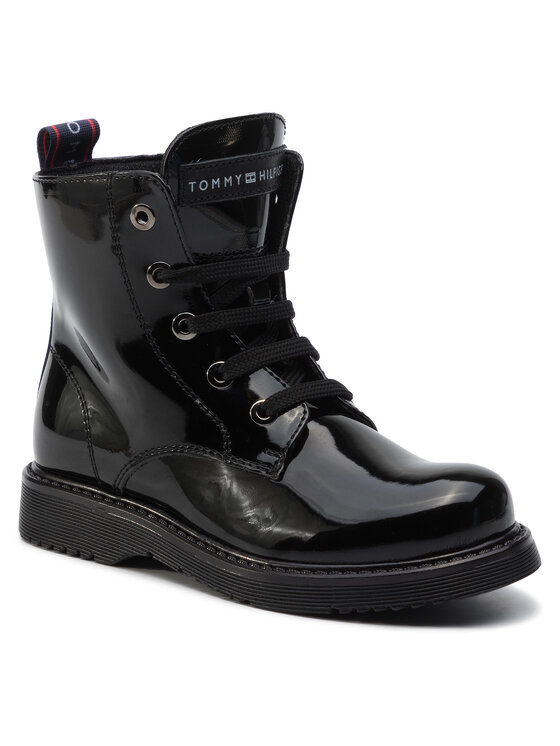 Tommy Hilfiger Kozačky Tommy Hilfiger Lace-Up Bootie T4A5-30445-0765 M Černá