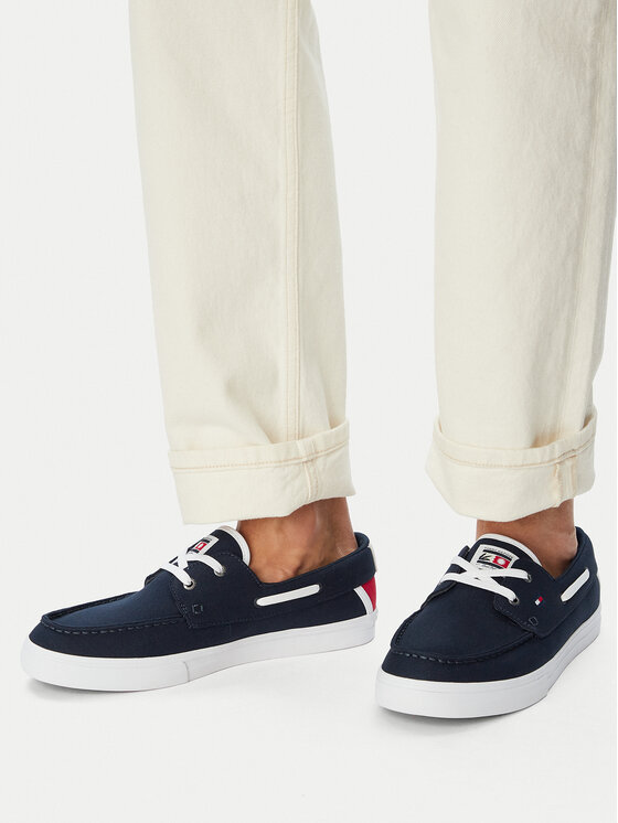 Tommy Hilfiger Tenisówki Tommy Hilfiger Th Boat Vulc Sneaker Canvas FM0FM05877 Granatowy